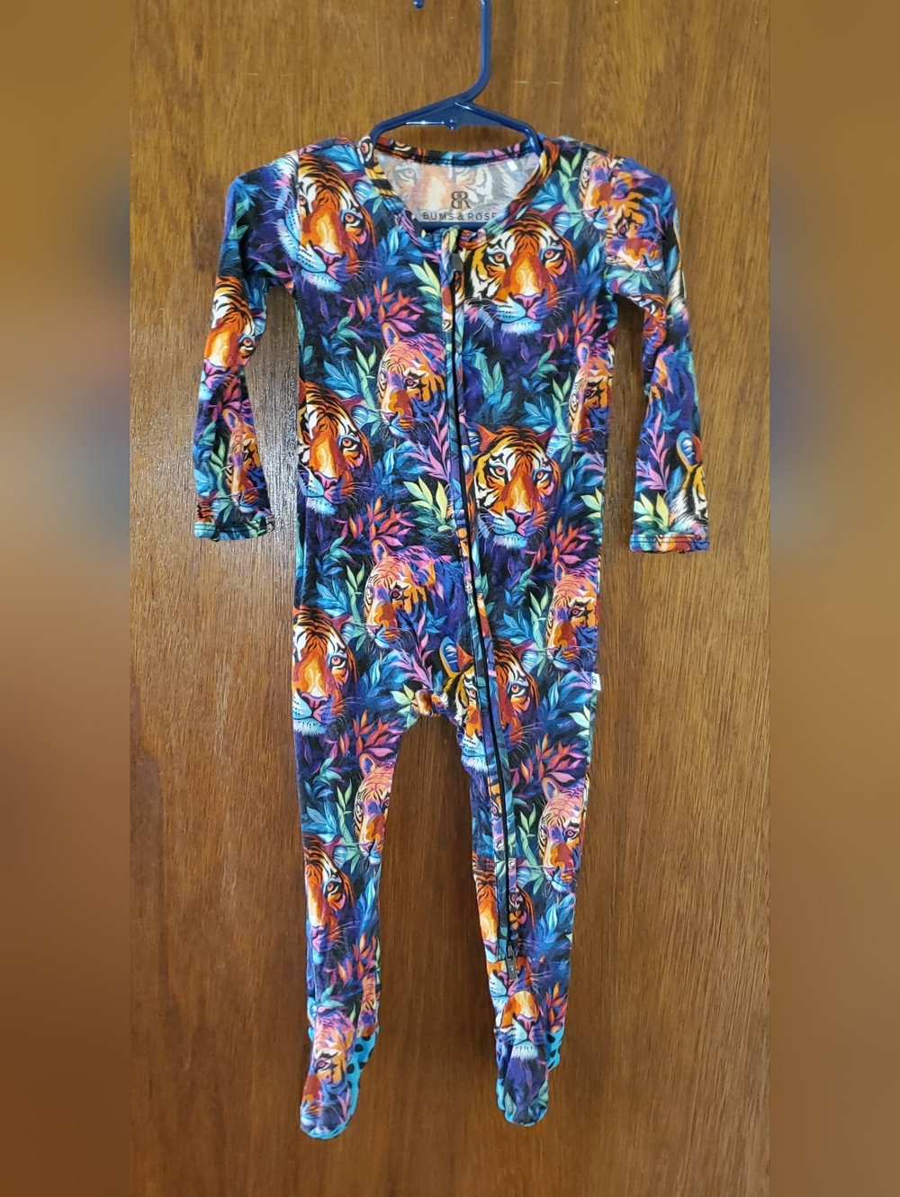 Bums & Roses Bamboo Footie Sleeper Sz 9-12 Months